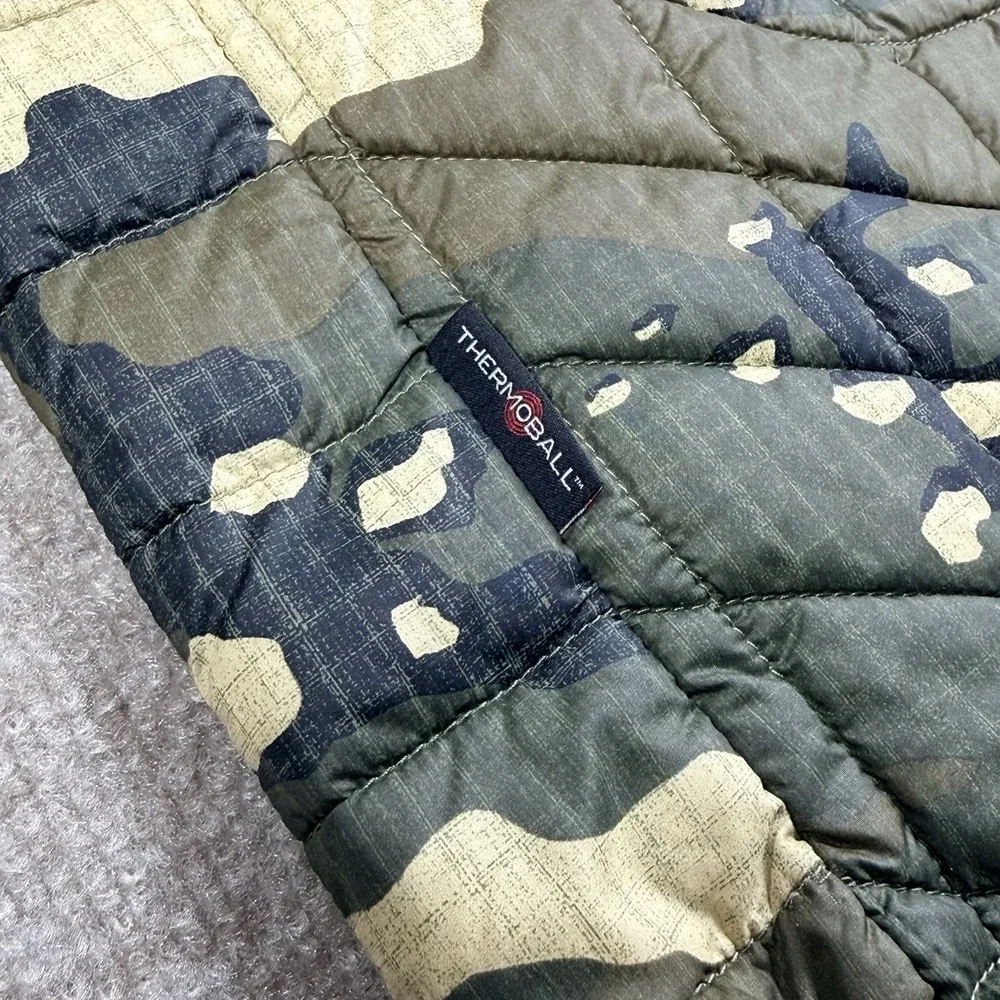 The North Face Mens XL ThermoBall Camo Vest Lightweight Puffer Full Zip